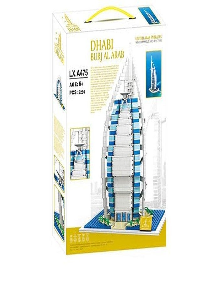 Onecado Dhabi Burj-Al-Arab Hotel Construction Building Blocks Set,United-Arab-Emirates World Famous Architecture Building Blocks 3D Assembled DIY Brick Toy, Suitable For Boys & Girls,Adults (2280 PCS) - Image 1